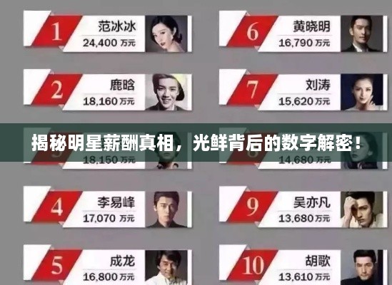 揭秘明星薪酬真相，光鮮背后的數字解密！
